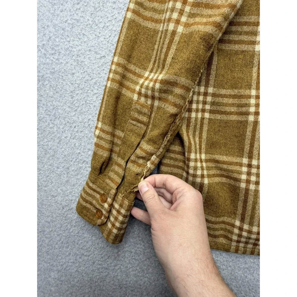 Vintage Cranbrook‎ Jacket Mens Medium Brown Plaid Wool Quilted Lined Workwear